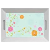 Spring Flowers Plastic Serving Tray 14" x 10" w/Handles