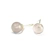 Rose Quartz Gemstone Post Fashion Earrings, 8mm