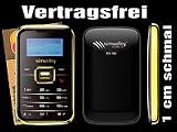 simvalley MOBILE Mini-Handy RX-180 Pico INOX GOLD V.4 VERTRAGSFREI