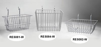 Image of Rack'Em White Wire Storage Basket 12 x 6 x 6-Inch