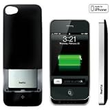 iBattz 予備バッテリー （BP-4L 1500mmA） ２個付き iPhone 4 4S 用ハードケース Mojo Battery Case 「REMOVABLE」 ブラック IB-RBC-BK-01
