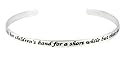 Sterling Silver "A Mother Holds Her Childrens Hand For A Short While But Their Hearts Foverver" Cuff Bracelet