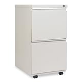 Alera Products - Alera - Two-Drawer Mobile Pedestal File W/ Full-Length Pull, 15-7/8w x 19-1/4d, Lt Gray - Sold As 1 Each - Full-length recessed pull permits easy opening. - 4 casters, two locking. - Height without casters: 27". - High-sided file drawer accommodates letter/legal filing. - Counterweight prevents tipping.