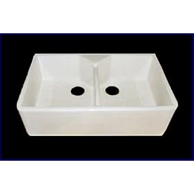 Kitchen Farmhouse Apron Front Sink - Bisque Double Bowl by 