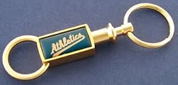 Oakland Athletics Gold Tone Valet Keychain