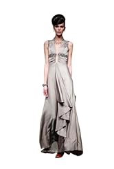 Sexy Chiffon/Taffeta/Tulle Beaded Applique Crystals Crystal Lace Evening Dress 