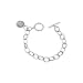 Oxidized Sterling Silver Bracelet with Lady Coin Charm - 7.5''