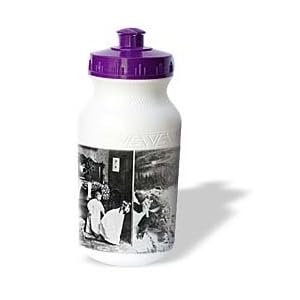 Scenes from the Past Vintage Stereoview - Santa Is That You Jessie, Harold and Santa - Grayscale - Water Bottles