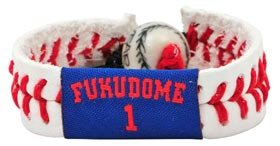 Chicago Cubs Kosuke Fukudome Jersey Baseball Handmade Bracelet Genuine Quality Leather Two Loops