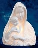 Pack of 2 Porcelain Lighted Virgin Mary & Baby Christmas Night Lights C7 W/Cord