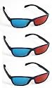 Polar Express 3D Glasses for 3D DVD (3 Pair, Plastic) Extra upgrade Anaglyph