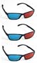 3D Glasses for 3D DVD (3 Pair, Plastic) Extra upgrade Anaglyph