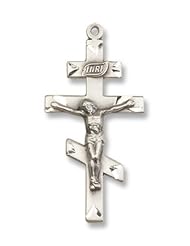 Sterling Silver St. Andrew Pendant Stainless Silver Heavy Curb Chain