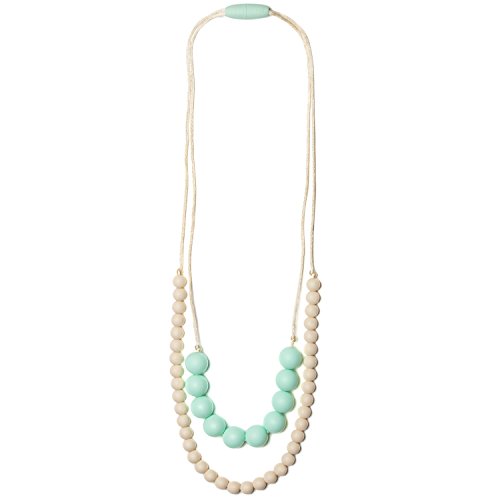 Mama & Little Deila Silicone Baby Teething Necklace for Moms - Nursing Necklace in Sweet Mint - Teething Beads and Baby Teething Toys