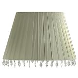 Laura Ashley SBD406 Aida 6.25 in. Wide Clip on Chandelier Lamp Shade, Sage Green with Beads, B8866