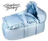 Moses Basket with Removable Hood, Hanging Mobile and Changing Pad - Blue Dot Pattern