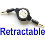Retractable 3.5mm Aux Auxiliary Cord for iPod, Mp3 Players, Cell Phones, PDA's or any device with a standard 3.5 mm headphone jack ~ Black ~ $0.01