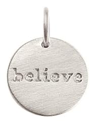 Believe Disc Charm and Pendant in Sterling Silver
