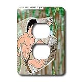 Londons Times Famous People Places Books Cartoons - Tarzan and Jane Eyre - Light Switch Covers - 2 plug outlet cover