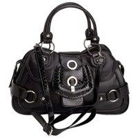 Gigi Chantal Large Black Purse w/ Croco