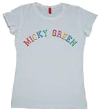 T-shirt Micky Green blanc forme femme L (T-Shirt taille Large)