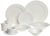 Oneida Basketweave 53-Piece Dinnerware Set, Service for 8