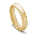 14k Gold Flat Top Comfort Fit Men's Wedding Band with Beveled Edges, 5mm