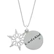 Sterling Silver Snowflake "One of a Kind" Disc Pendant on Rolo Chain, 18"