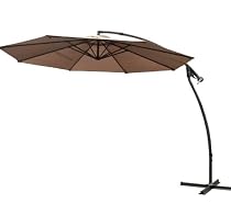 Big Sale STRONG CAMEL 10' CANTILEVER PATIO UMBRELLA GARDEN OUTDOOR SUNSHADE HANGING MARKET-TAUPE