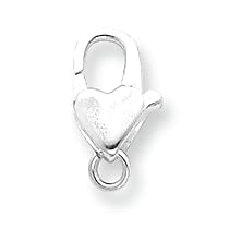 Sterling Silver 16 x 8.5mm Heart Shaped Lobster Claw Clasp Clasp Sterling Silver 16 x 8.5mm Heart Shaped Lobster Claw Clasp Clasp