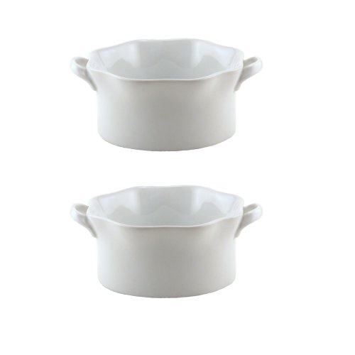 BIA Cordon Bleu Wavy 4-1/2-Ounce Porcelain Ramekins, Set of 4, White