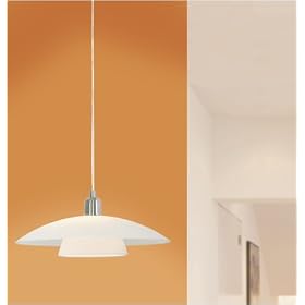 Eglo 87052A Brenda, Nickel Frosted Opal, 1-Light Pendant Light Fixture by Eglo