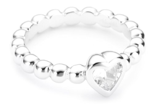 Esprit Damen-Ring pellet heart silver 925 Sterlingsilber 1 Zirkonia farblos Gr. 16 ESRG917 Preisvergleich