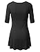 Doublju Womens 3/4 Sleeve Scoop Neck Rayon Hi-Low Flare Tunic Top