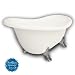 American Bath Factory B1-1670-BB-DM3-M2-25-SN-C1-RH Monroe Slipper Clawfoot Bathtub in Bisque, Paw F