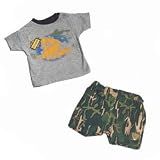 Bon Bebe - Grey Two Piece Tee Woven Cargo Shorts Set, Available in Various Sizes