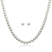 Sterling Silver 5.5-6.0mm White Freshwater Cultured Pearl Stud Earrings and Necklace Set