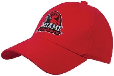 Miami University Red Heavyweight Twill Pro Style Hat 'Miami Redhawks w/Hawk Head'