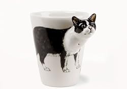 British Short Hair Black and White Handmade Coffee Mug (10cm x 8cm)