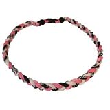 Titanium Germanium Tornado Baseball/softball Necklace - 20" Pink/black/white