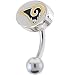 NFL Logo TOP Mount CURVED Belly Ring - St. Louis Rams