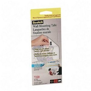 Wall Mounting Tabs with Removable Adhesive, 1/2x3/4, 48/Pack MMM7220