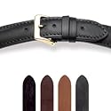 HIRSCH Nappa M, Schafsleder, 50 schwarz, 19 mm, Goldschließe