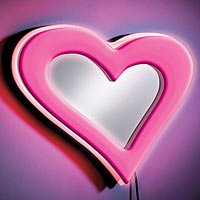 Lumisource Neon Heart Wall Mirror - Pink