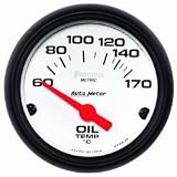 Phantom Electric Oil Temperature Gauge 2 1/16 in. 60 - 150 Deg. C Incl. 1/8 in. NPT Sender 3/8/0.5 NPT Adapter Fittings Air-Core Meter Movement