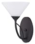 Canarm IVL293A01ORB Sawyer 1-Light Wall Mount with Flat Opal Glass Shades, Oil Rubbed Bronze