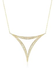 Mizuki 14k Gold and Diamond Triple Crescent Triangle Necklace