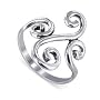 Swirl Design Band Polished Sterling Silver Ring
