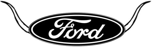 Automobile Logo's With Antlers Or Horns, Ford 1, Vinyl Car Decal, 'Orange', '10-by-10 inches'