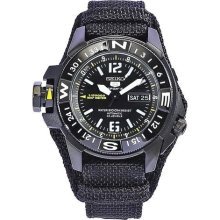 Seiko Men's SKZ317 Map Meter Stainless Steel Black Rubber Strap Watch On Sale